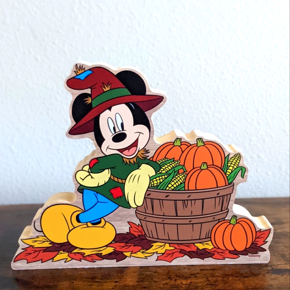 Disney Mickey Mouse Holiday Pumpkin Fall Decor Sign NWT